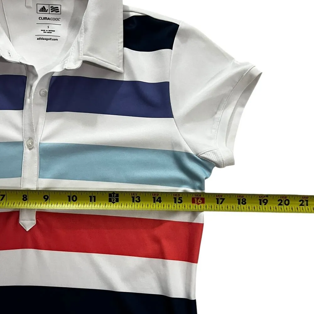Adidas Multicolor Color Blocked Clima Cool Polo Shirt Women Top Sz Small | 55-59 - Image 8