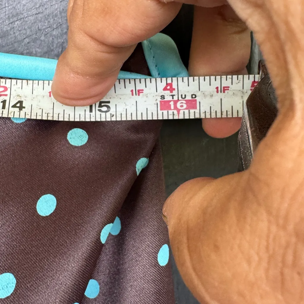 VTG Jessica McClintock for Gunne Sax Chocolate and Aqua Dress - Image 6