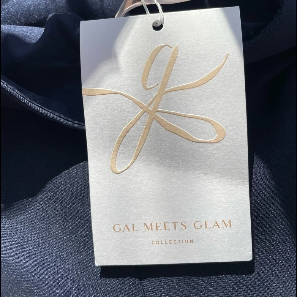 NWT Gal Meets Glam Celine One Shoulder Dress in Navy Size 00‎ - Image 7