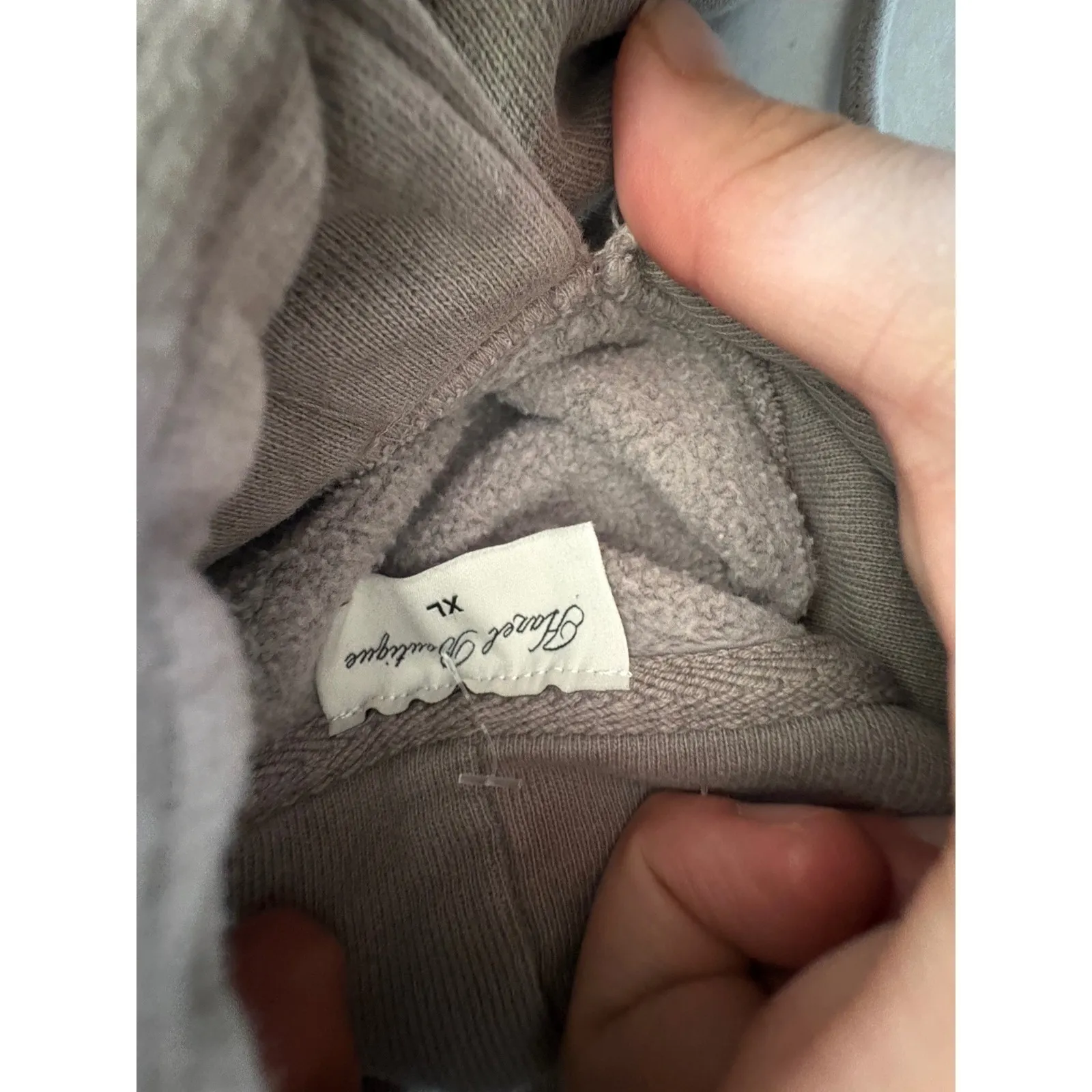 Hazel Boutique Embroidered Rose Hoodie Gray Pullover Casual Comfort XL - Image 7