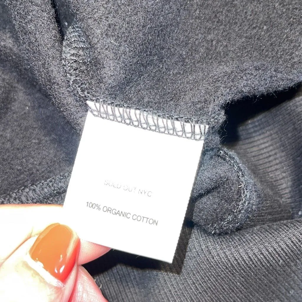 Sold Out NYC Womens The Just Enough Puff Short‎ Sleeve Sweatshirt Black XS NWT - Image 6