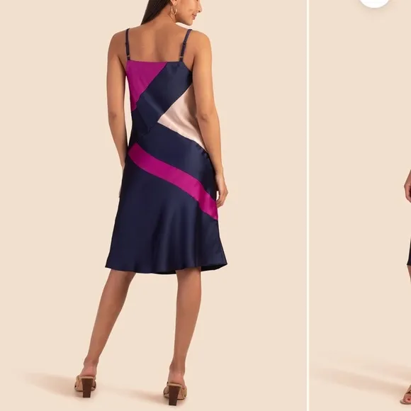 TRINA TURK NWT Navy Satin Miraculous Dress Slip Dress Size XXL‎ - Image 3