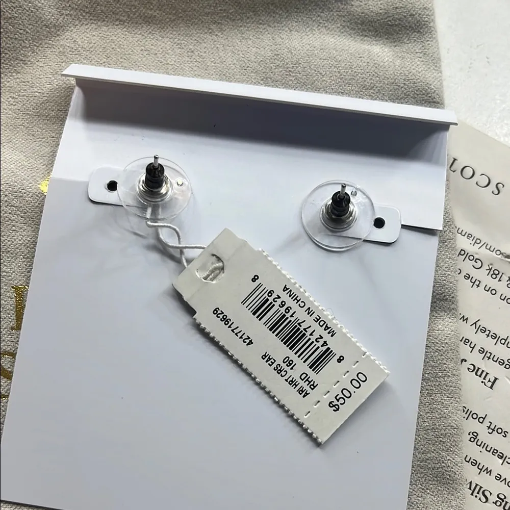 Kendra Scott Silver Heart Earrings - Image 2