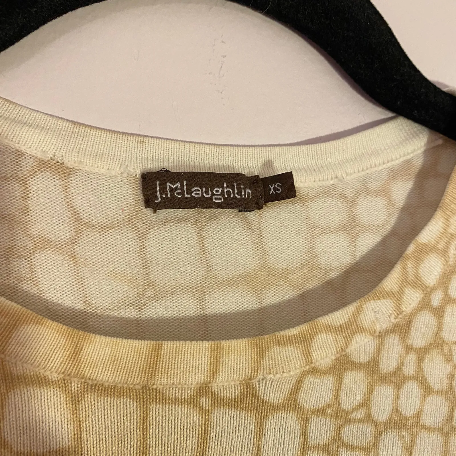 J. McLaughlin Cream White Snake Print Pullover Sweater Crewneck Women's size XS - Image 2