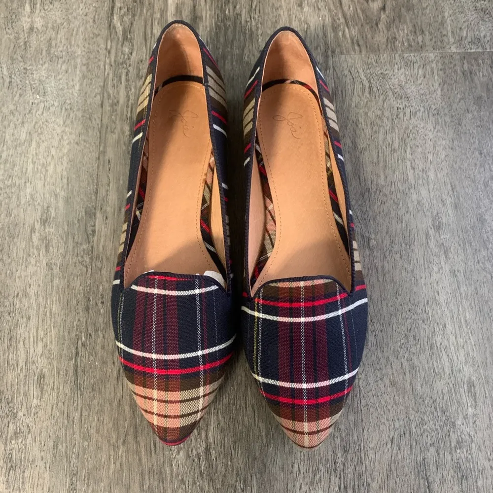 Joie daydreaming navy plaid pointed toe flats - Image 2