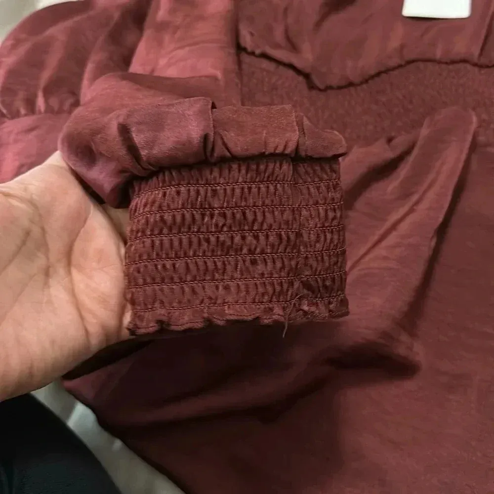 Lucky Brand‎ Burgundy with smoked waist  Women’s Dress - Image 7