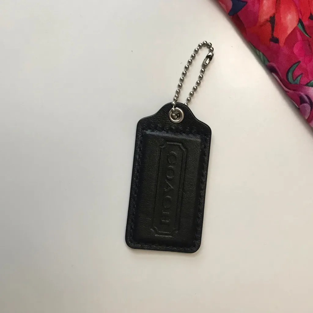 Coach Extra Large Leather Hang Tag, Black / Silver - Image 6