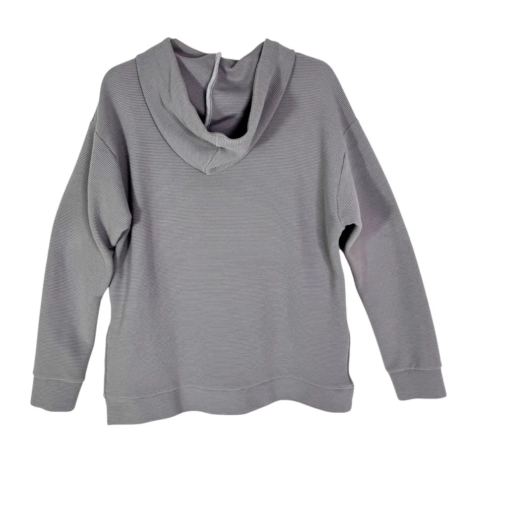 Peloton Oversized Ribbed Side Zip Hoodie Sweatshirt Gray Size M - Image 7