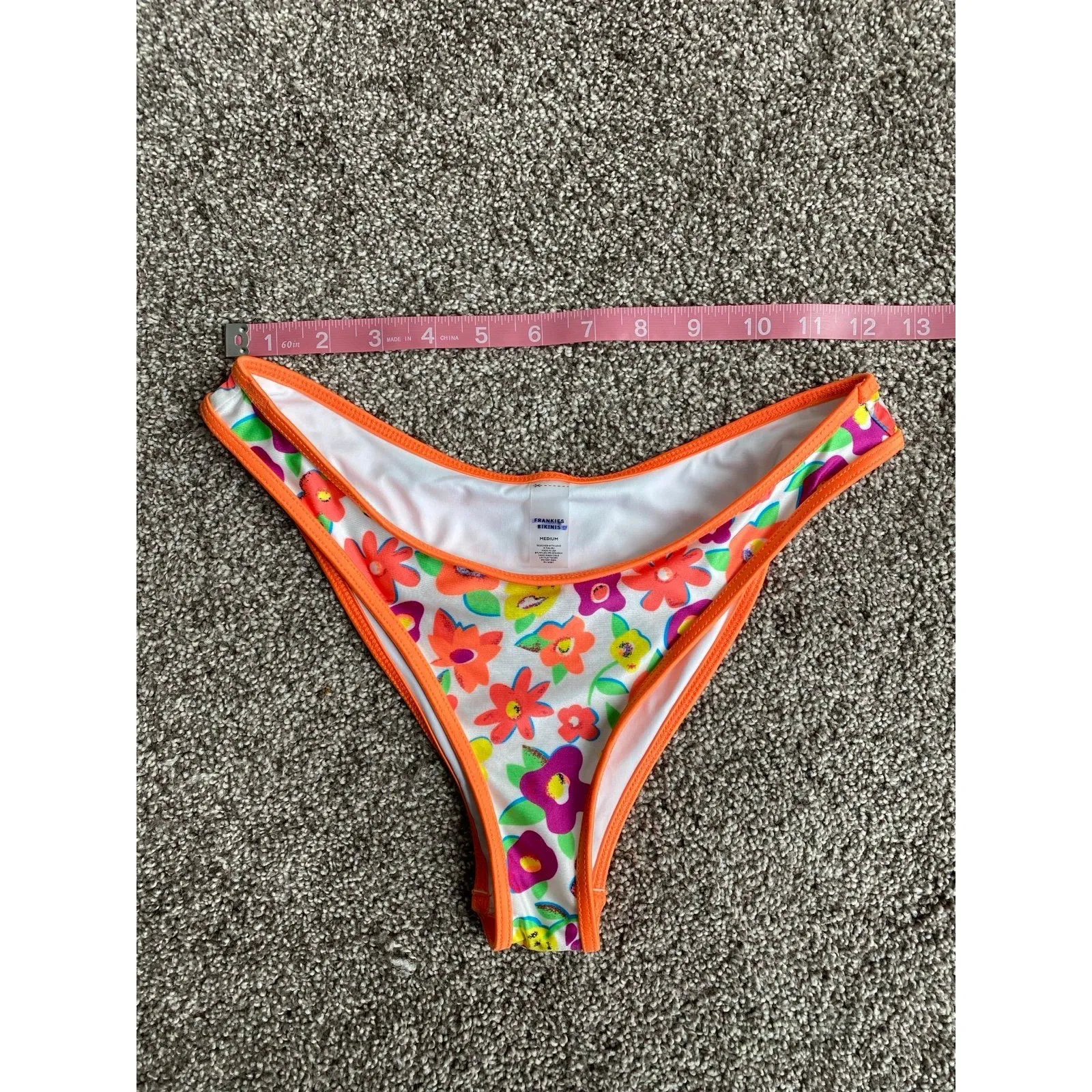 Frankies Bikinis Dove Bikini Bottoms – French Flowers Print – Size M - Image 7