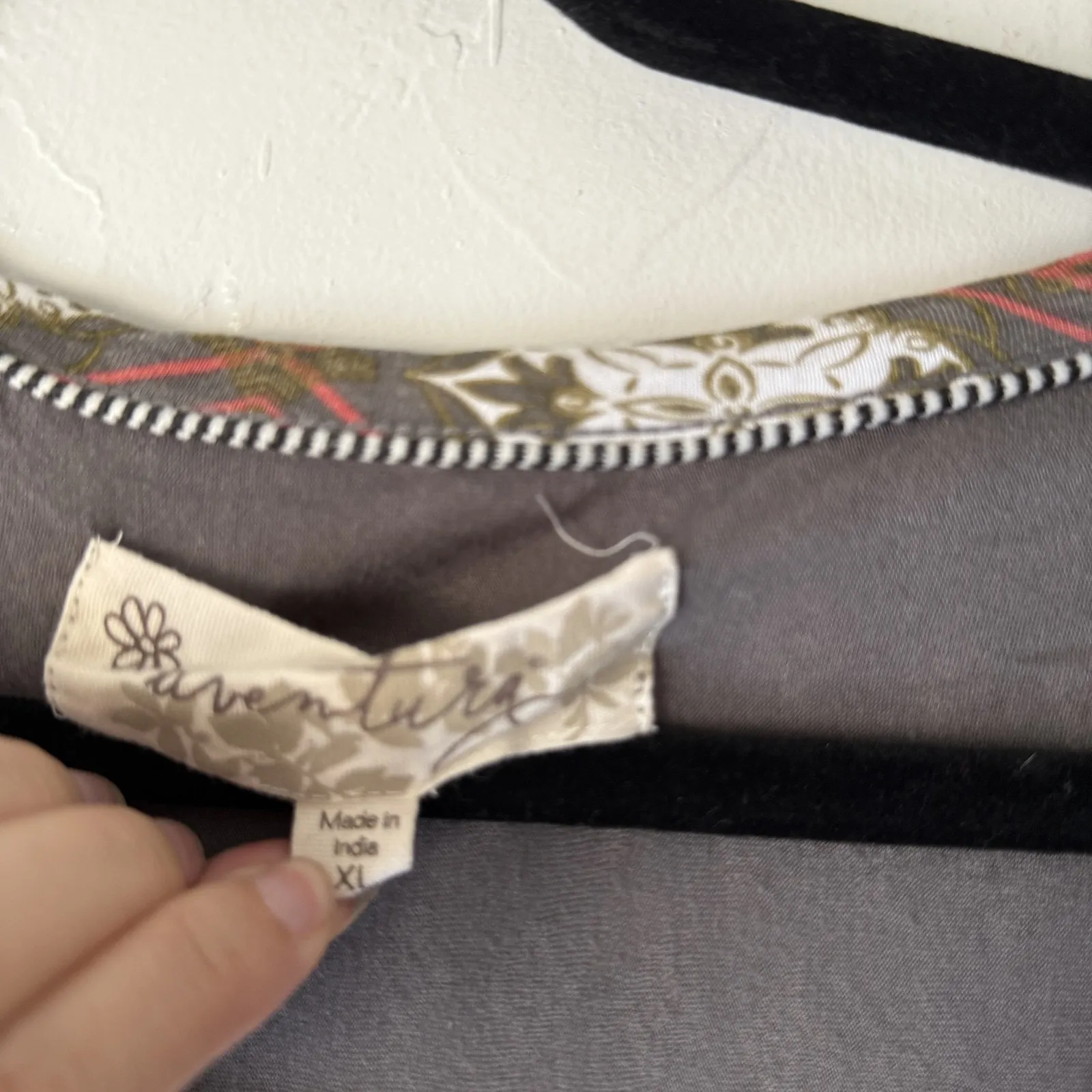 Aventura Shirt Womens XL Multicolor Boho Rayon Peasant‎ Geometric Print Top - Image 4