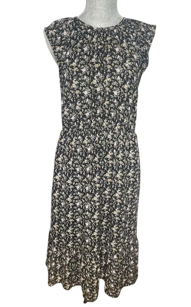 J. Crew Mercantile cap-sleeve midi dress superbloom size S - Image 9