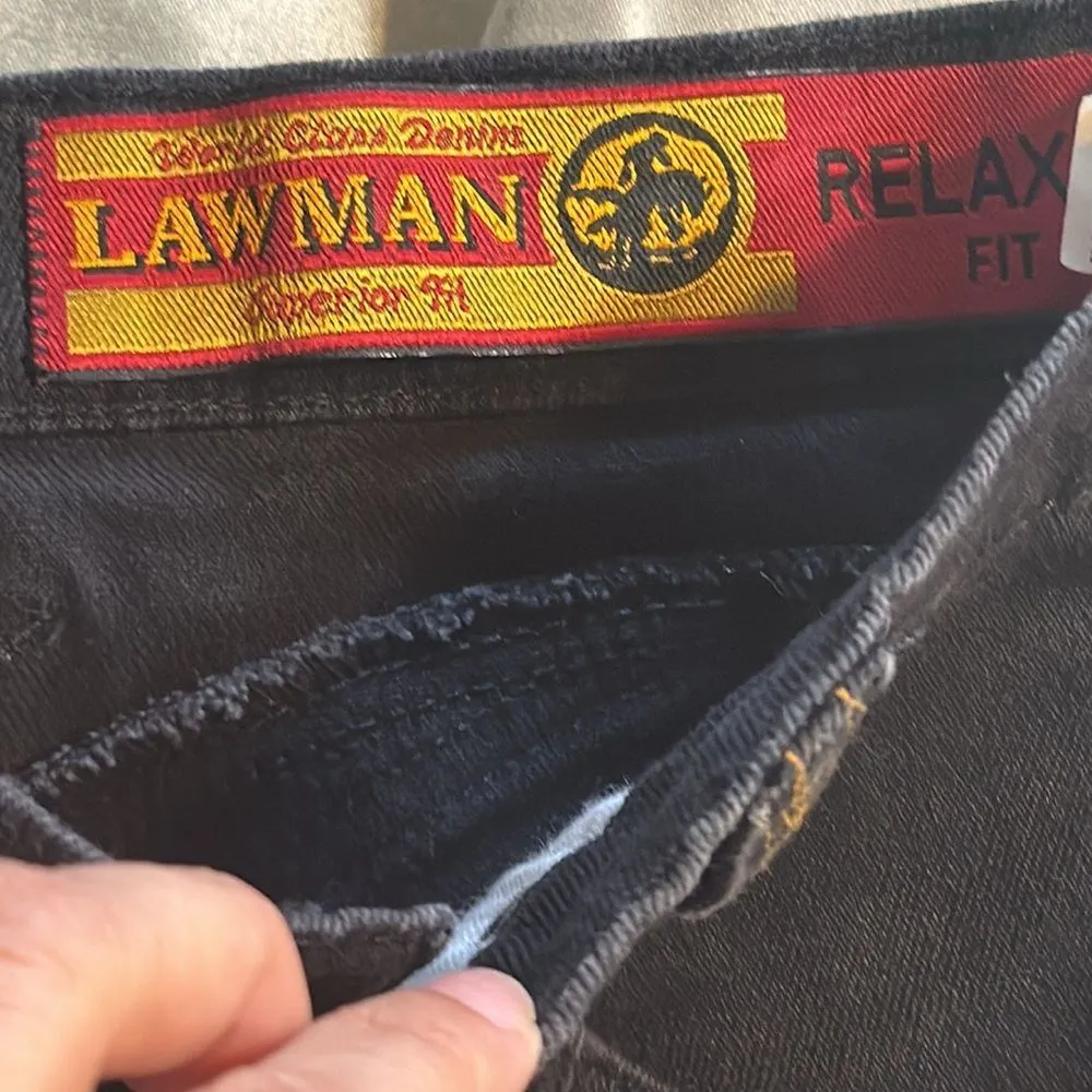 Vintage high waist lawman western denim jeans in black cowboycore size 25 - Image 11
