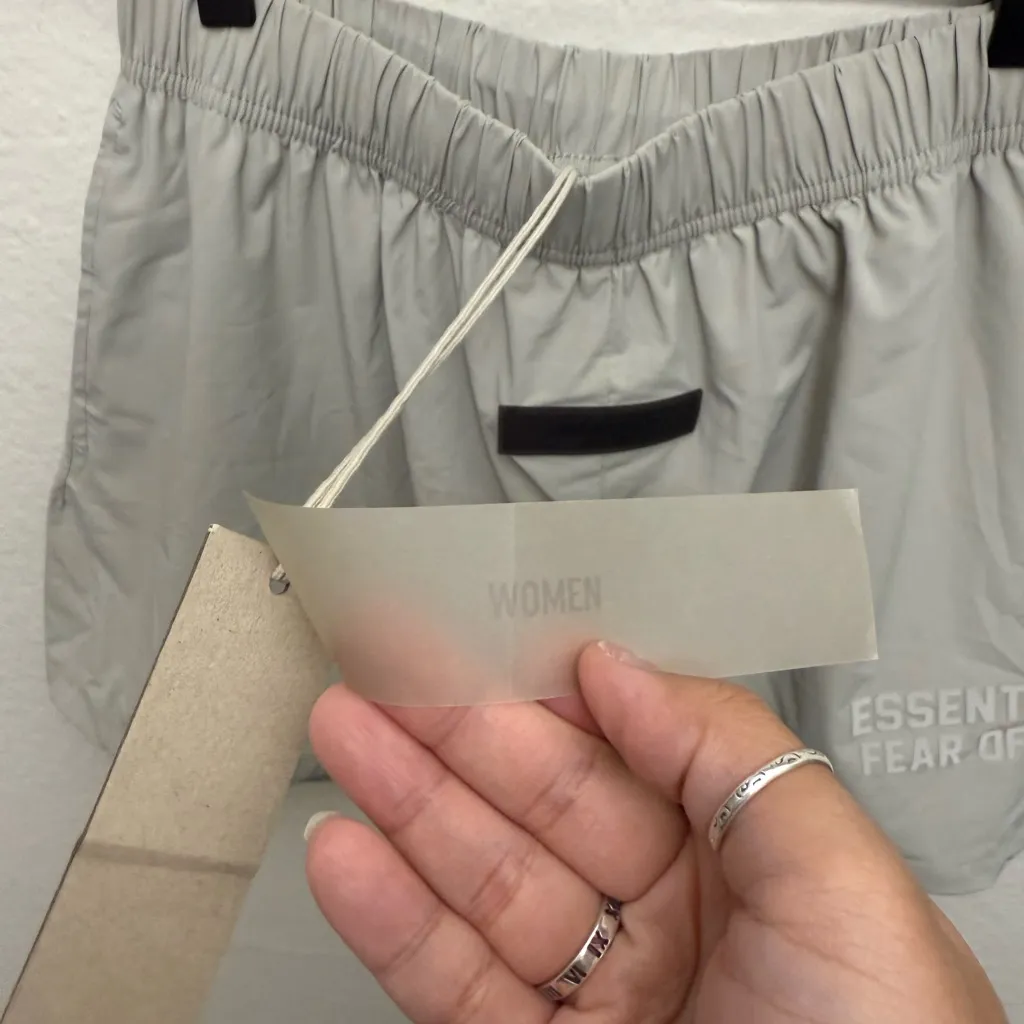 NWT ESSENTIALS Fear of God Running Nylon Short Size S Athletic Running Gray - Image 3