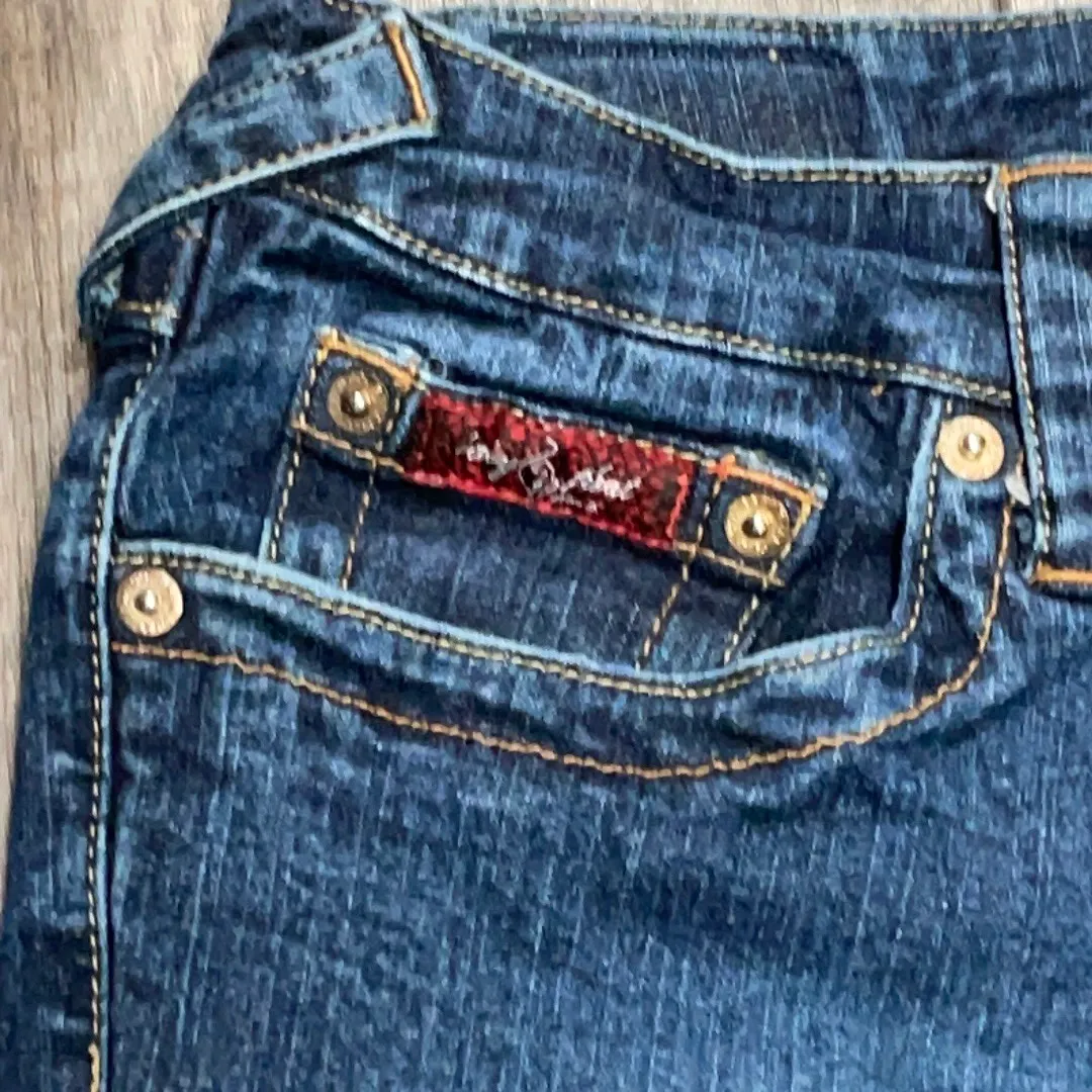 Baby Phat boot cut jeans embroidered pockets 9 - Image 2