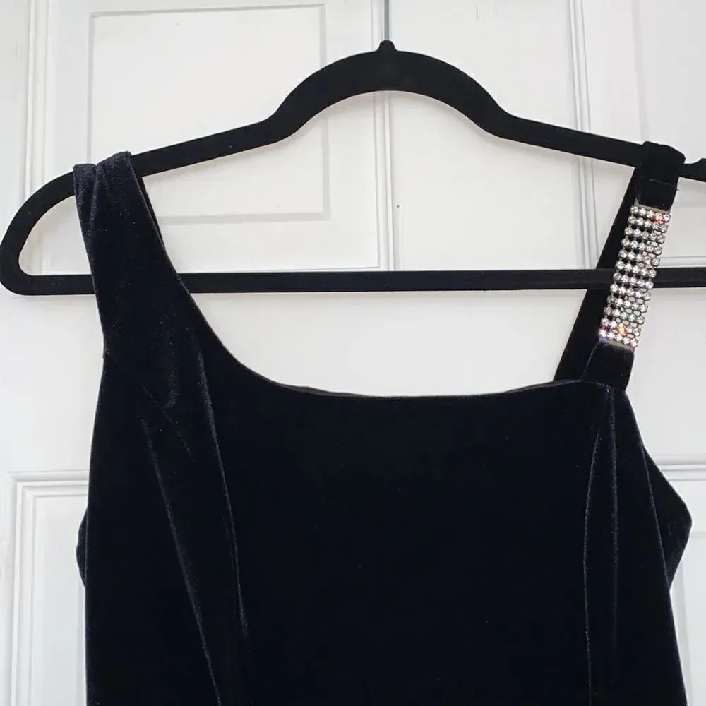 Vintage Dollar Black Evening Gown Blue - Image 3