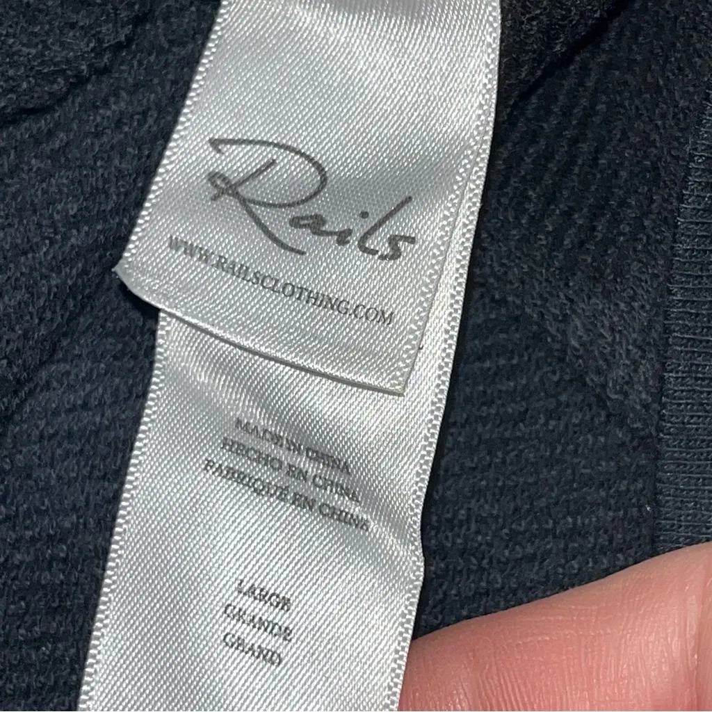 Rails‎ Theo Charcoal Dip Dye Sweatshirt Womens Size Large Black White NEW *FLAW - Image 6