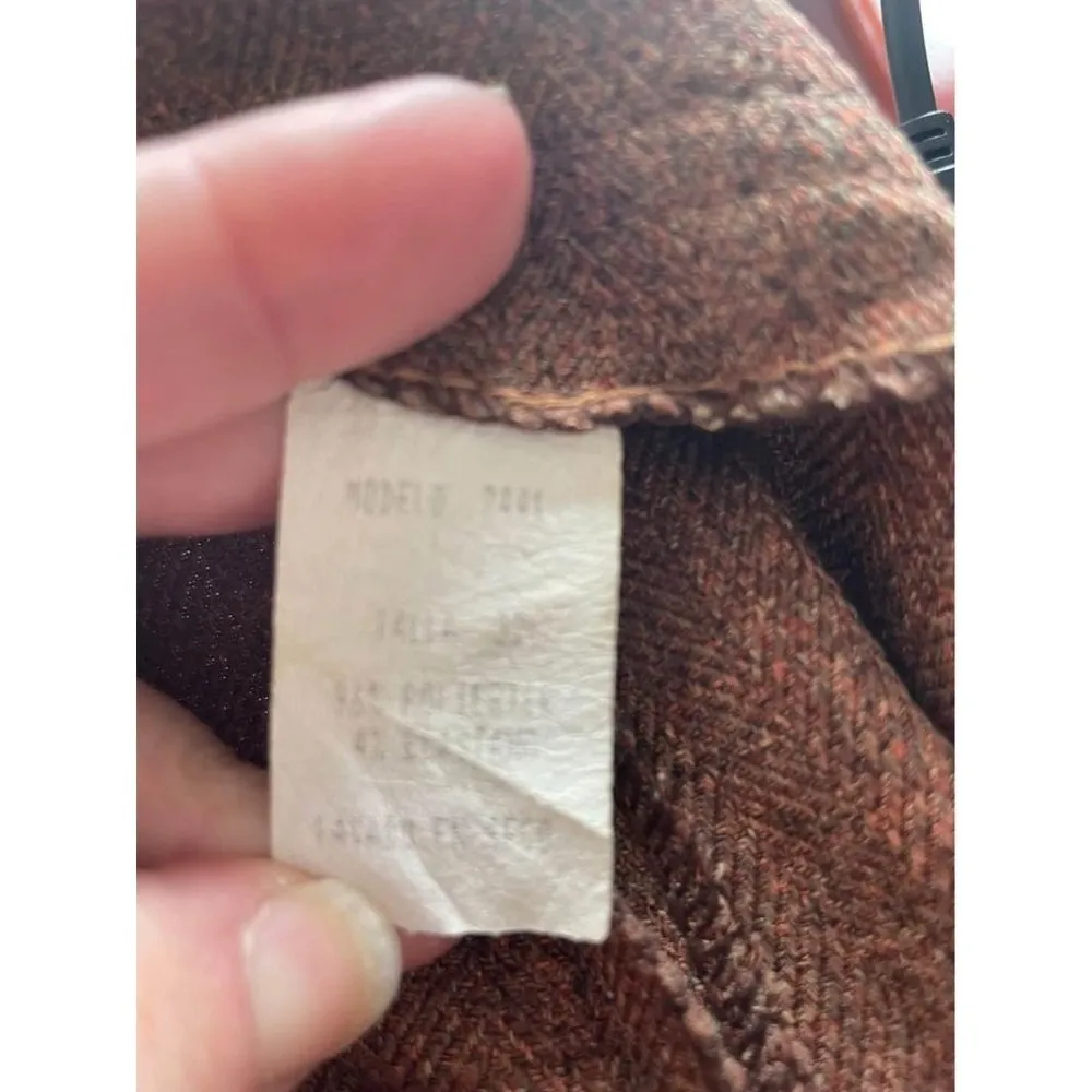 Ti Amo Vintage 70s Brown Tweed Wool Blend Blazer and Pants Suit Set Size undefined - Image 6