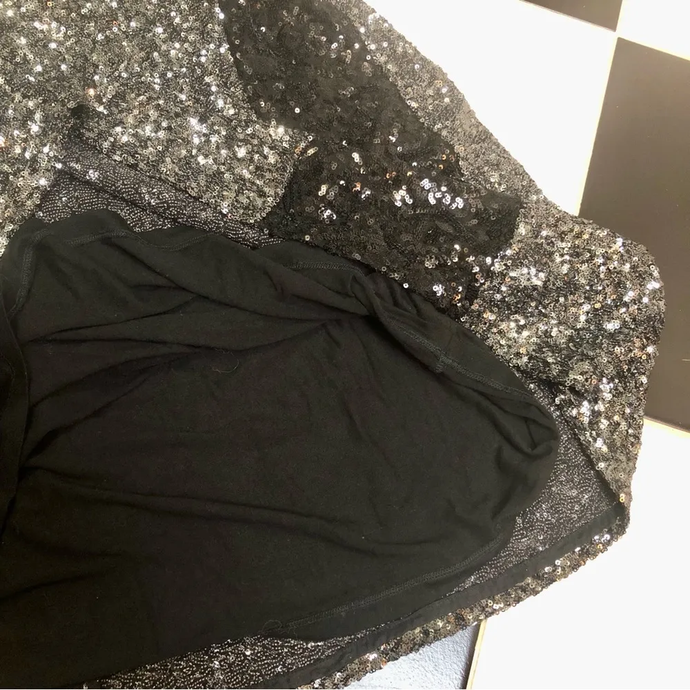 Koche Sequin Football Tee T-Shirt Dress Metallic Silver Grey Blue Purple size 10 - Image 10