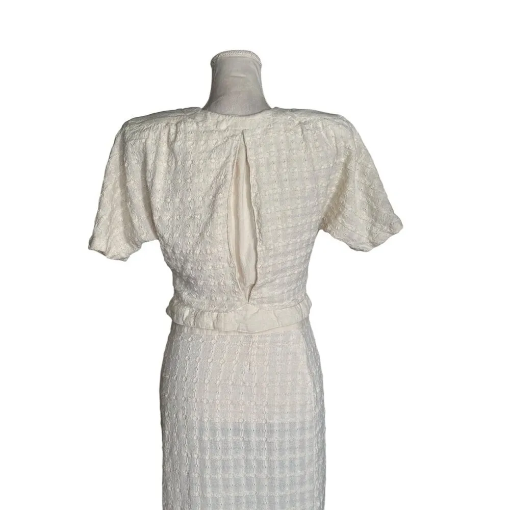 Vintage 2Pc Skirt Set By Jose Martinez Puff Sleeve Jacket & Wrap Skirt Z M READ Size M - Image 4