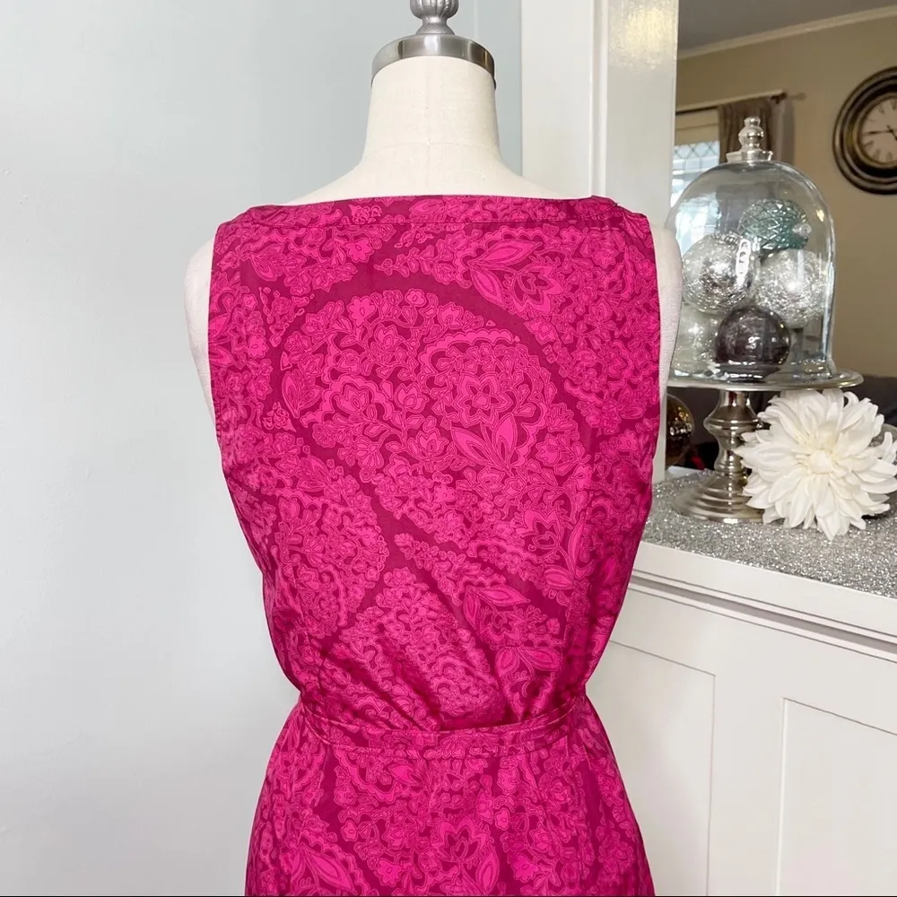 White House Black Market Pink Ruffle Fit & Flare Party Dress XS - Image 6