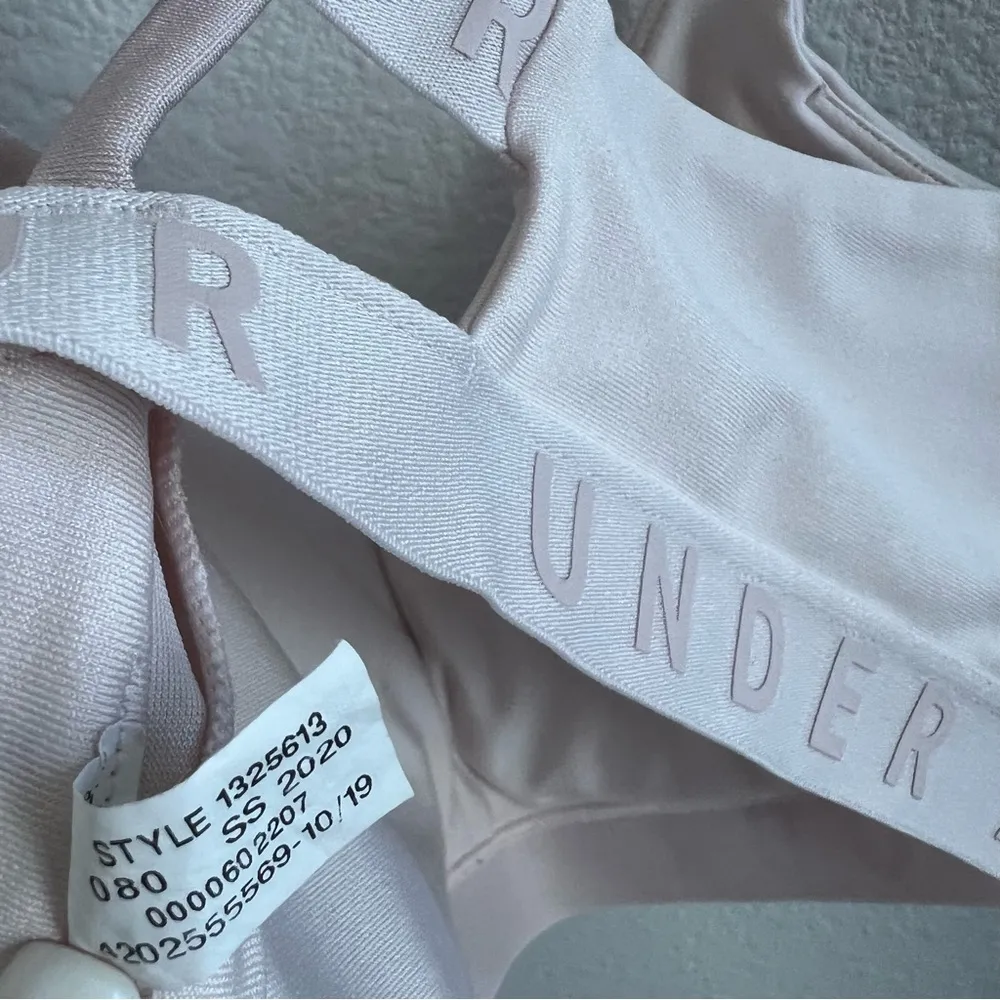 Under Armour Light Pink Sports Bra Active Spellout Small - Image 2