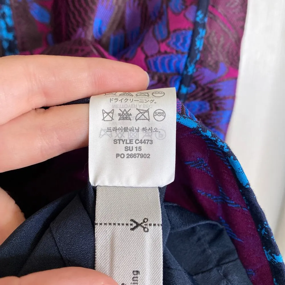 J. CREW Midnight Floral Jacquard Shift Dress Brocade Ornate Dark Floral Size 00 - Image 7