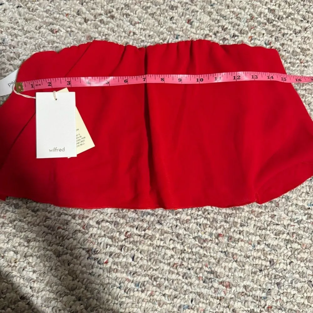 NWT Aritzia Wilfred Bonaventure Red Bouncy Tube Strapless Crop Top- Size Small - Image 9