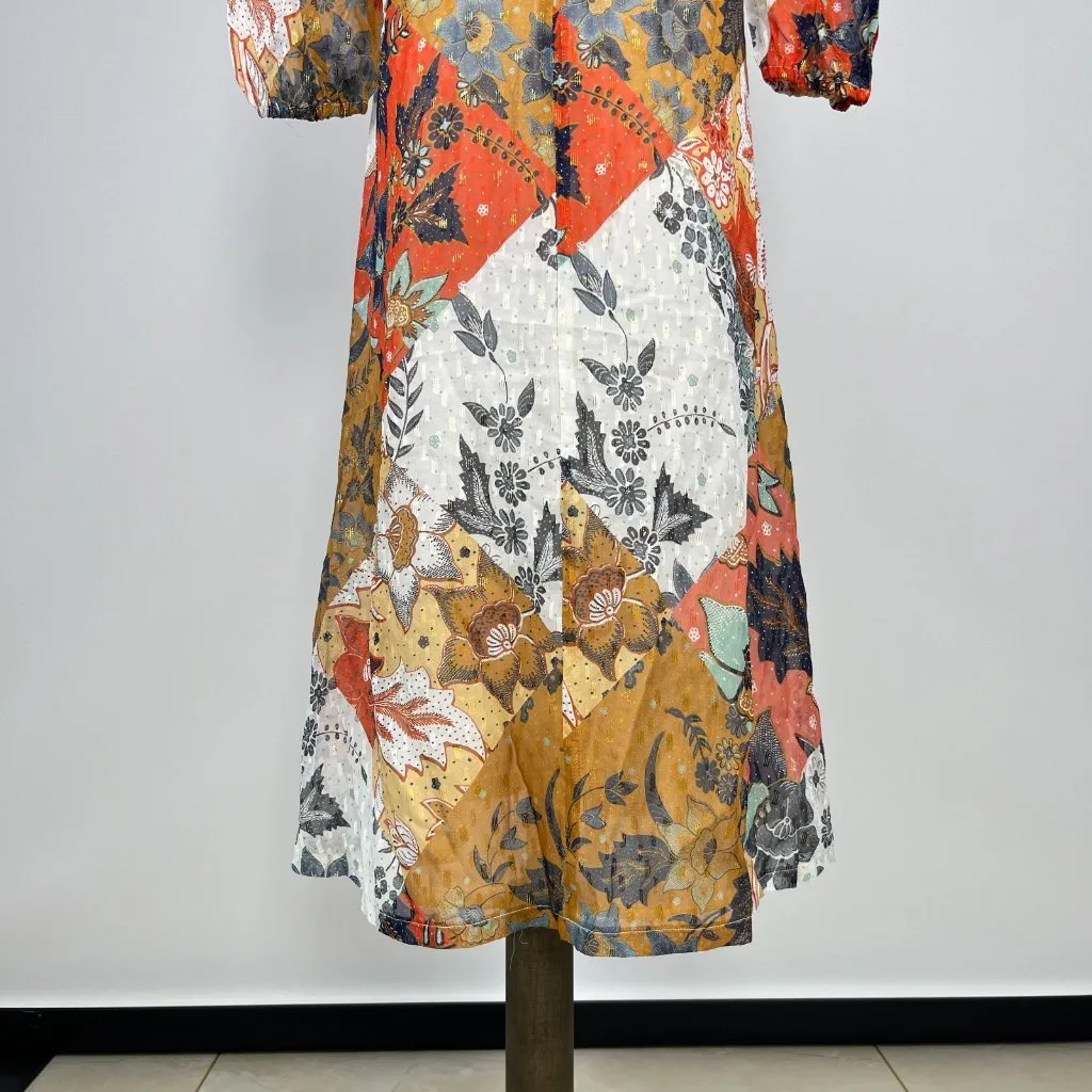 NWOT Johnny Was Jade Floral Frankie Mixed Print MIDI Dress Half Sleeve SizeS - Image 8