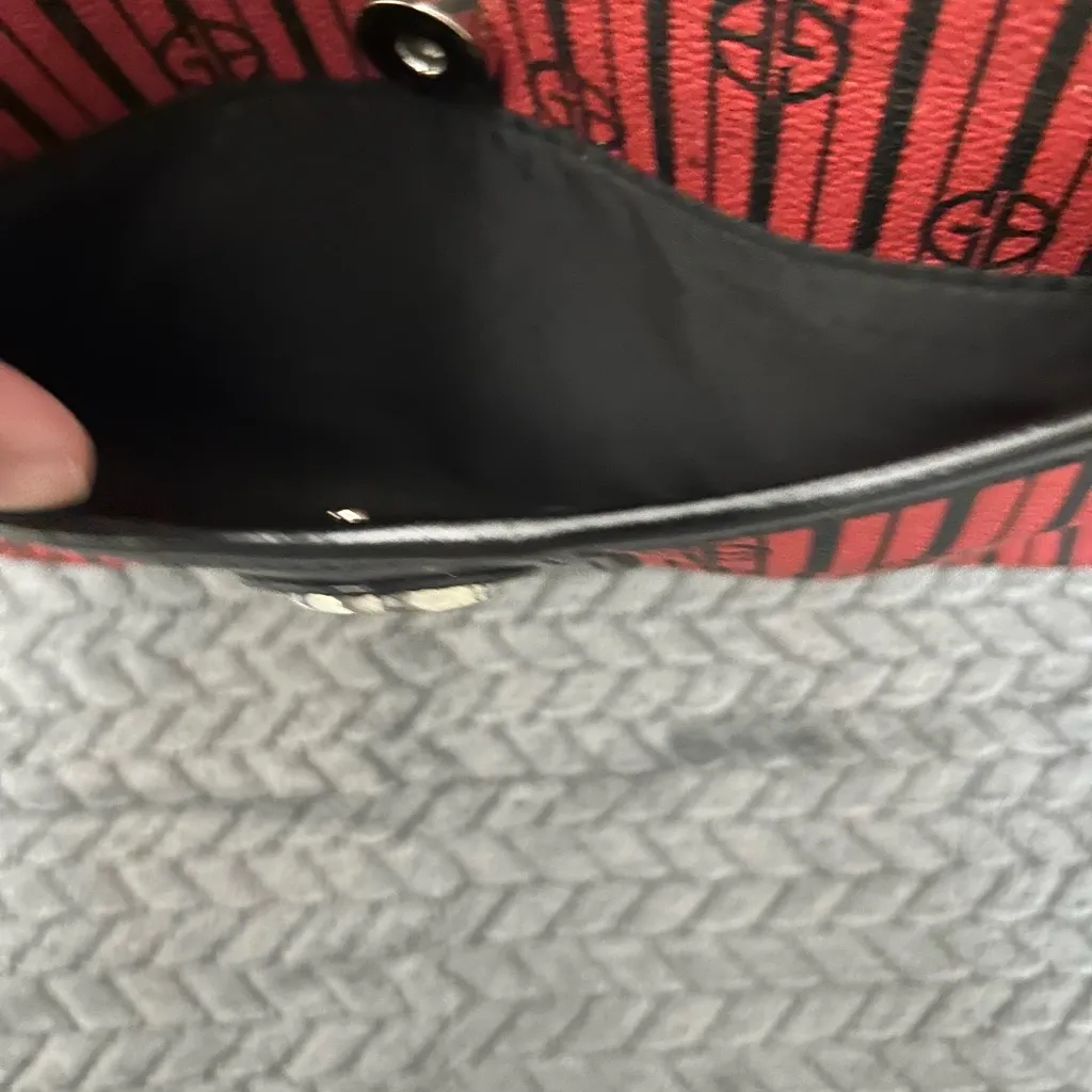 Giani Bernini Red and Black Striped Bag - Image 5
