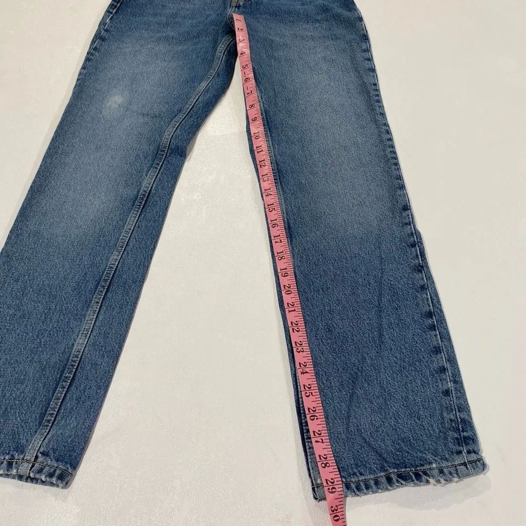 Topshop Dad Jeans W25 L30 High Rise Straight Leg Blue Denim - Image 9
