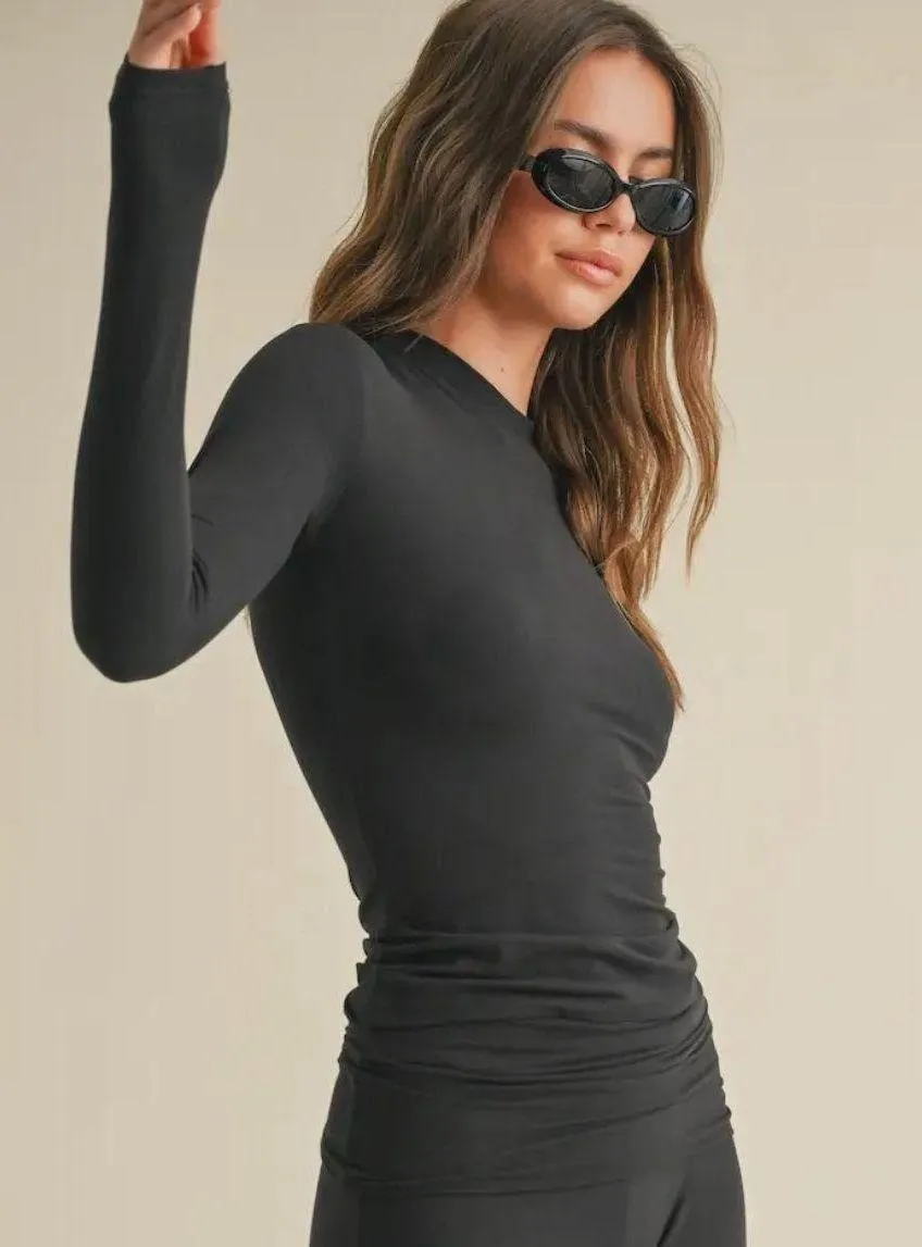 Black Knit Soft Top  - Image 4