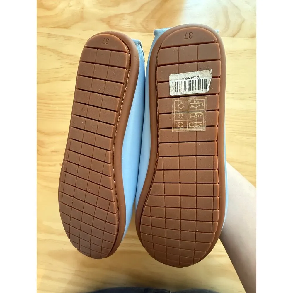 NWOT Emerald Label‎ Light Blue Women Loafers Slip On Size 37 EU 6.5 US Leather - Image 4