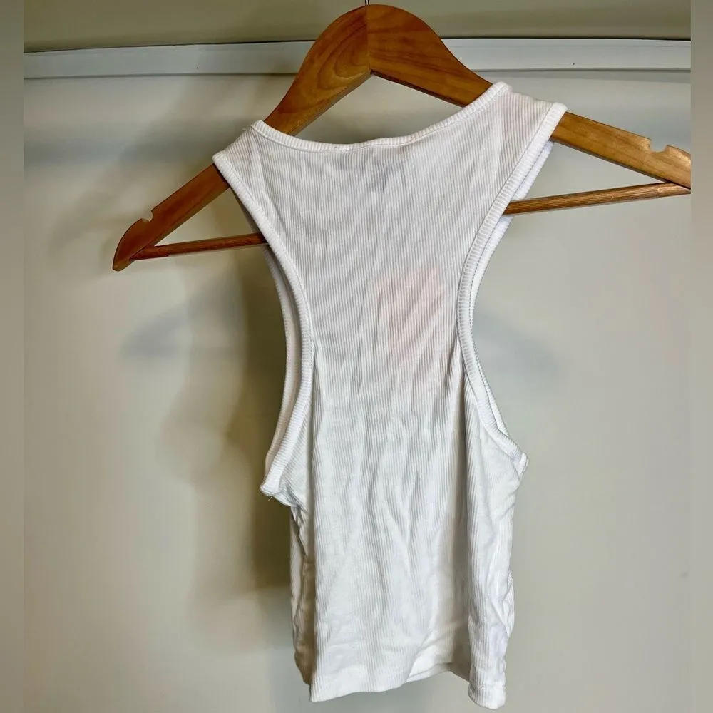 NWT Missguided Racer Front Crop in white Size 4 - Image 4