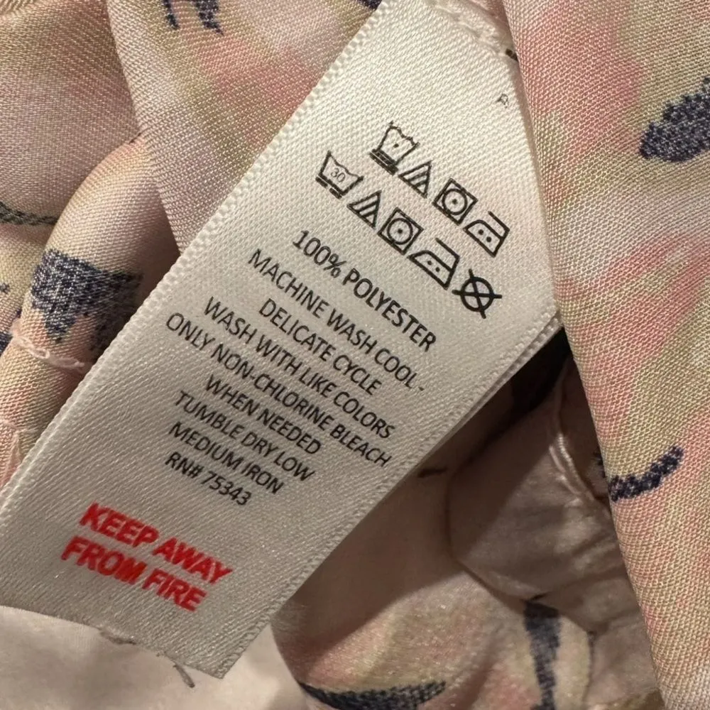 House of Harlow 1960 Satin Floral Open Front Kimono Robe Women’s Medium Pink - Image 2