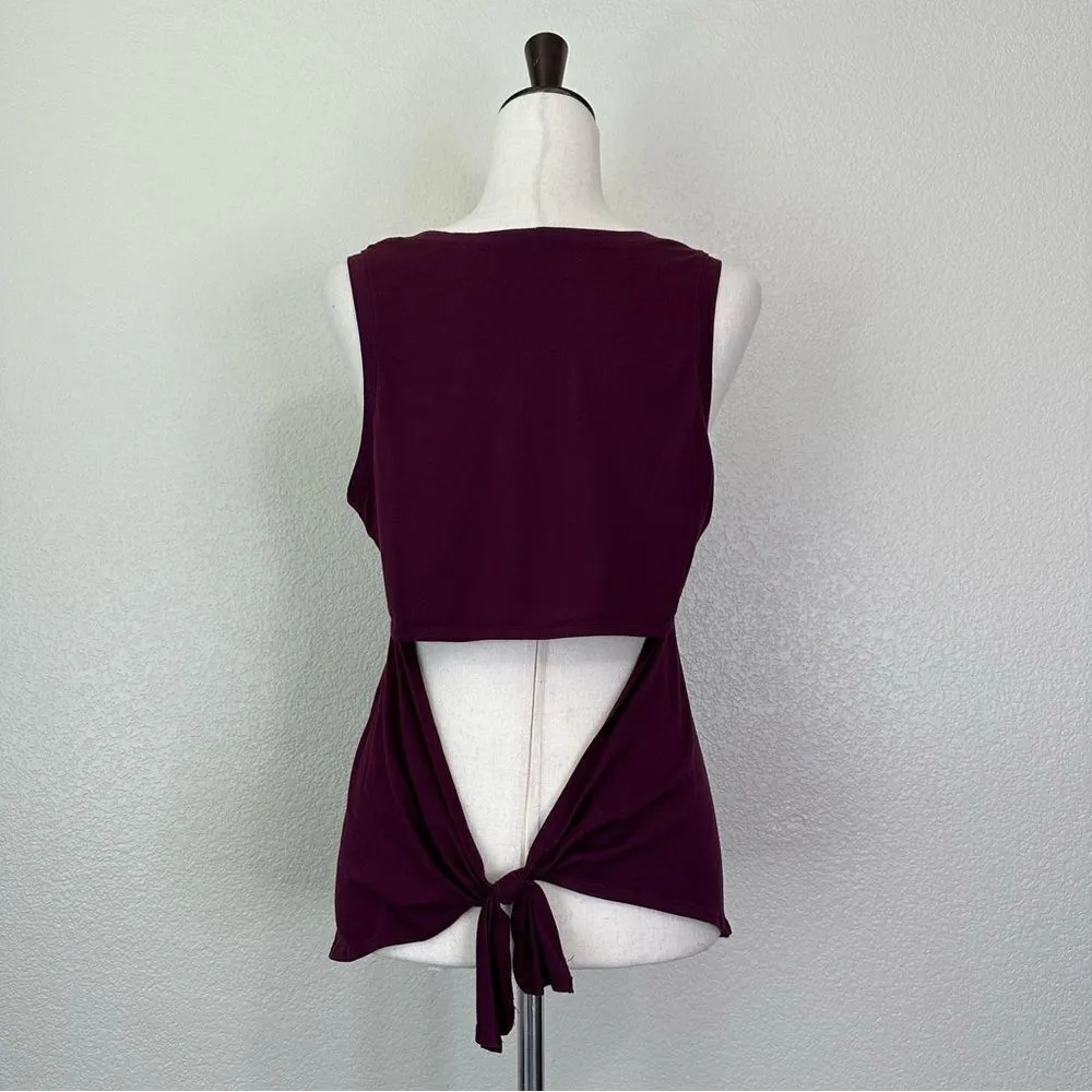 Fabletics Mariela Tie Back Purple Athletic Tank Top - Image 7