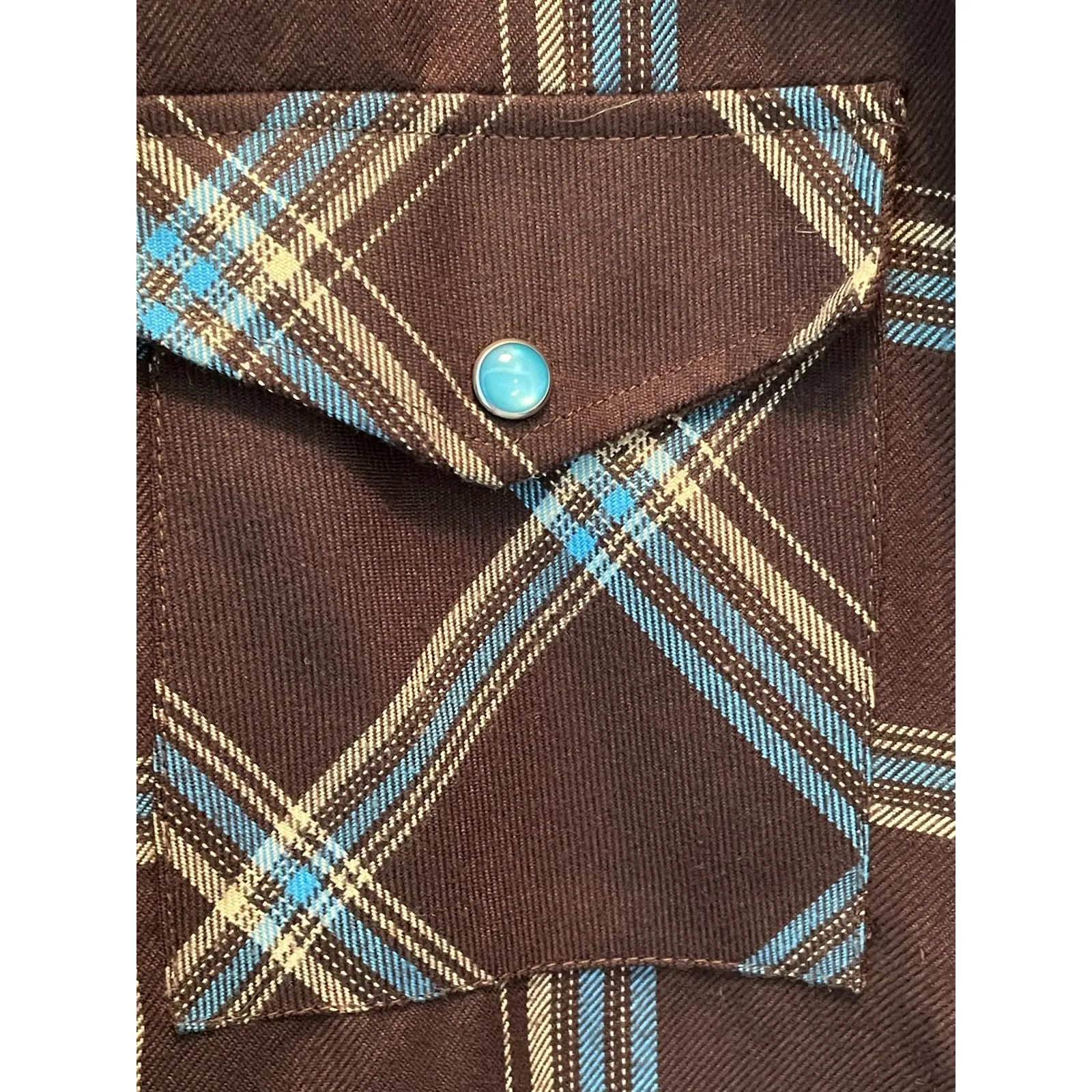 Dixxon Apache Anniversary Edition Brown Plaid Flannel Shirt size Medium - Image 9