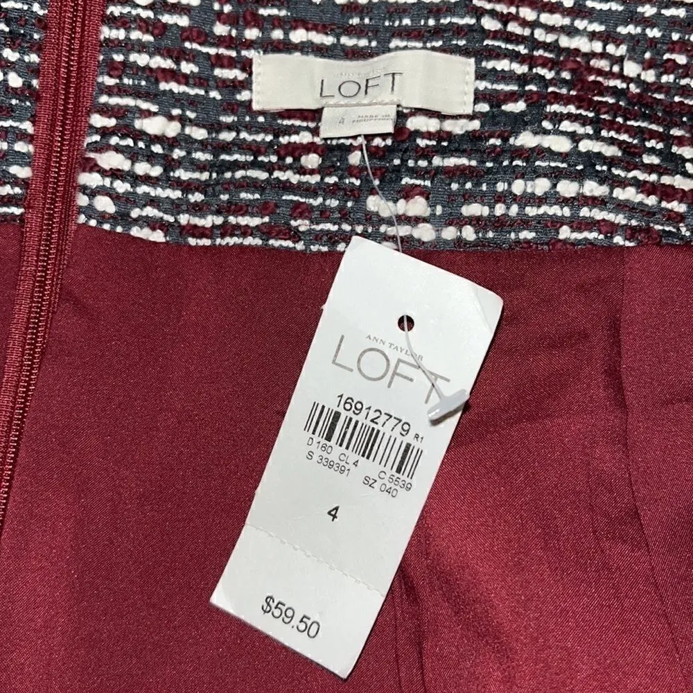 NWT Ann Taylor Loft Skirt - Burgundy and Gray - 4 - Image 4