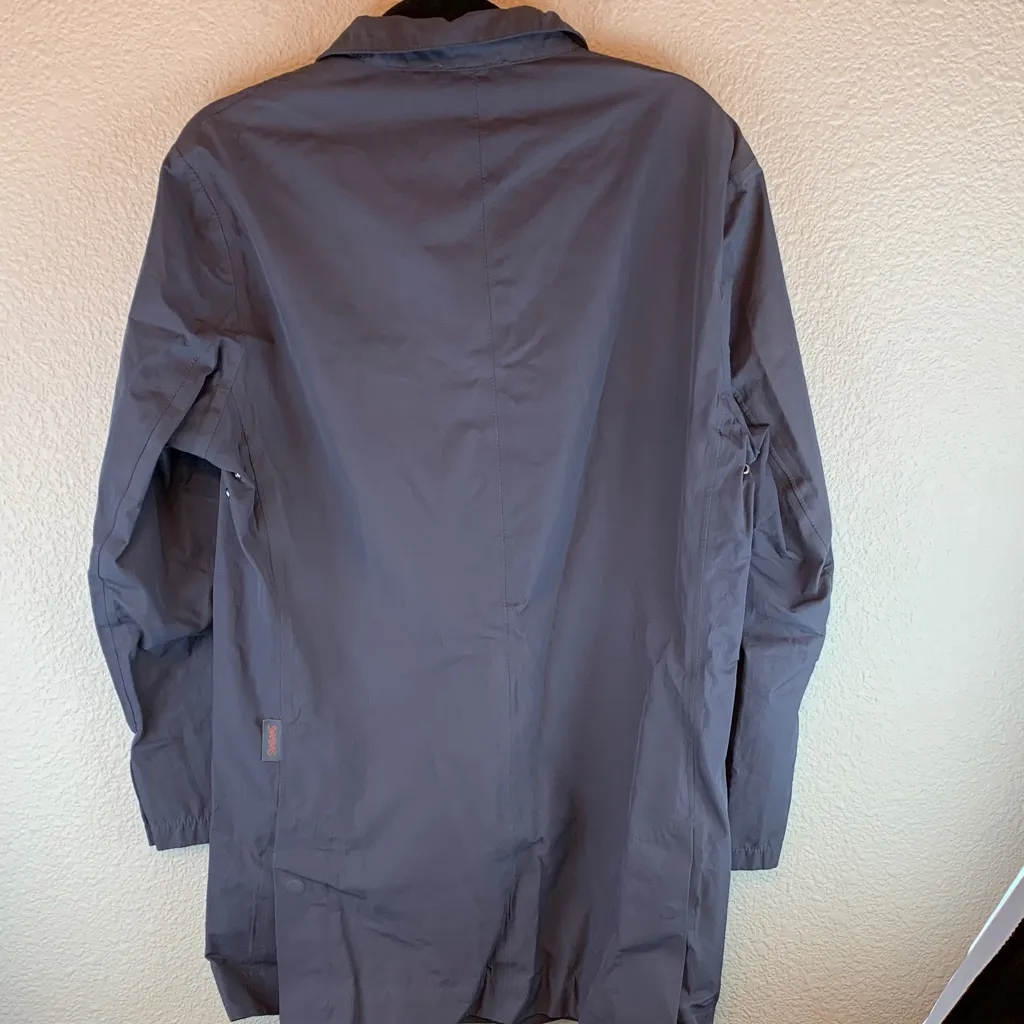 Swims women’s raincoat sz M long button down spring fall preppy career work Gray Size M - Image 3