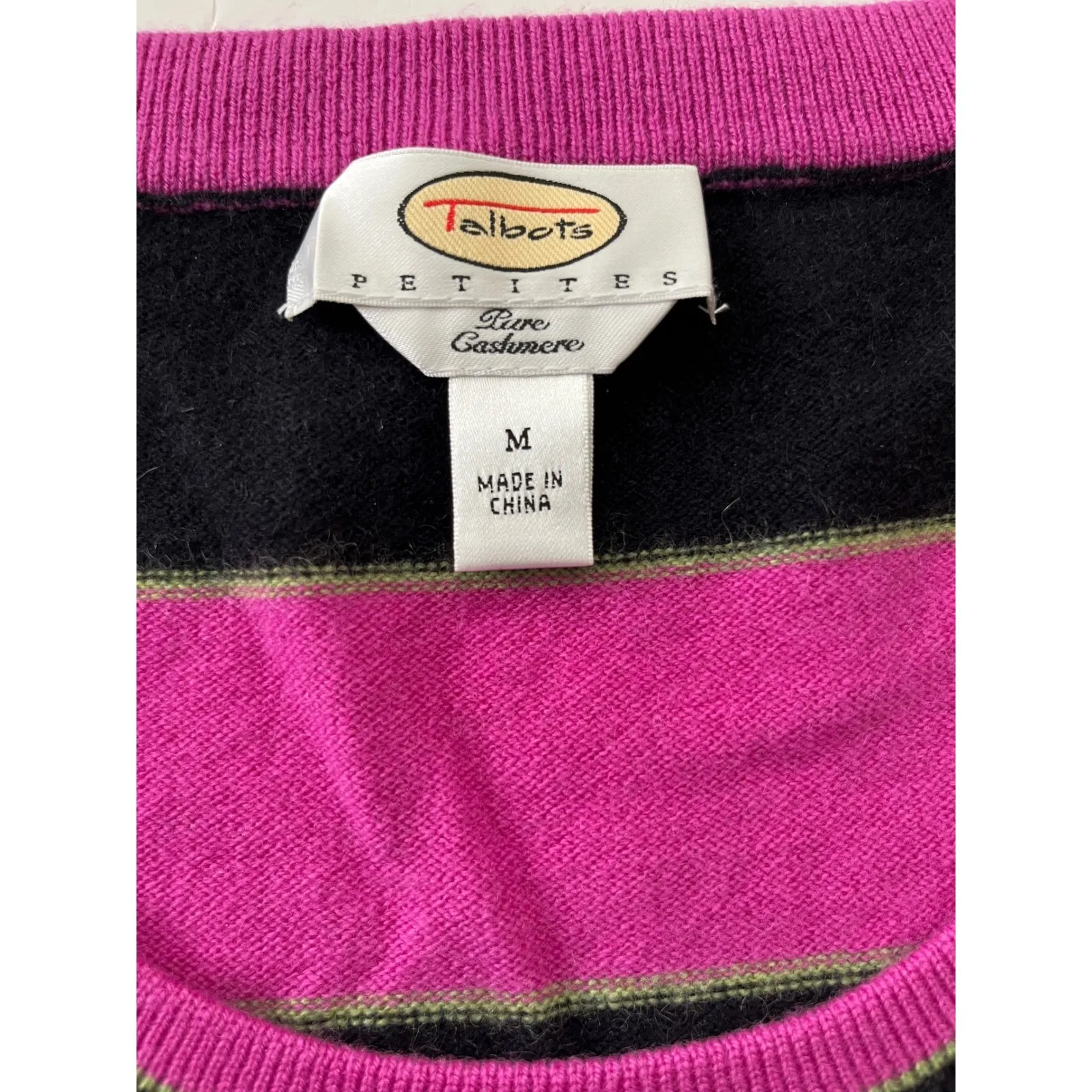 Talbots Cashmere Argyle Sweater Pink Black Preppy Y2K‎ Academia - Image 4