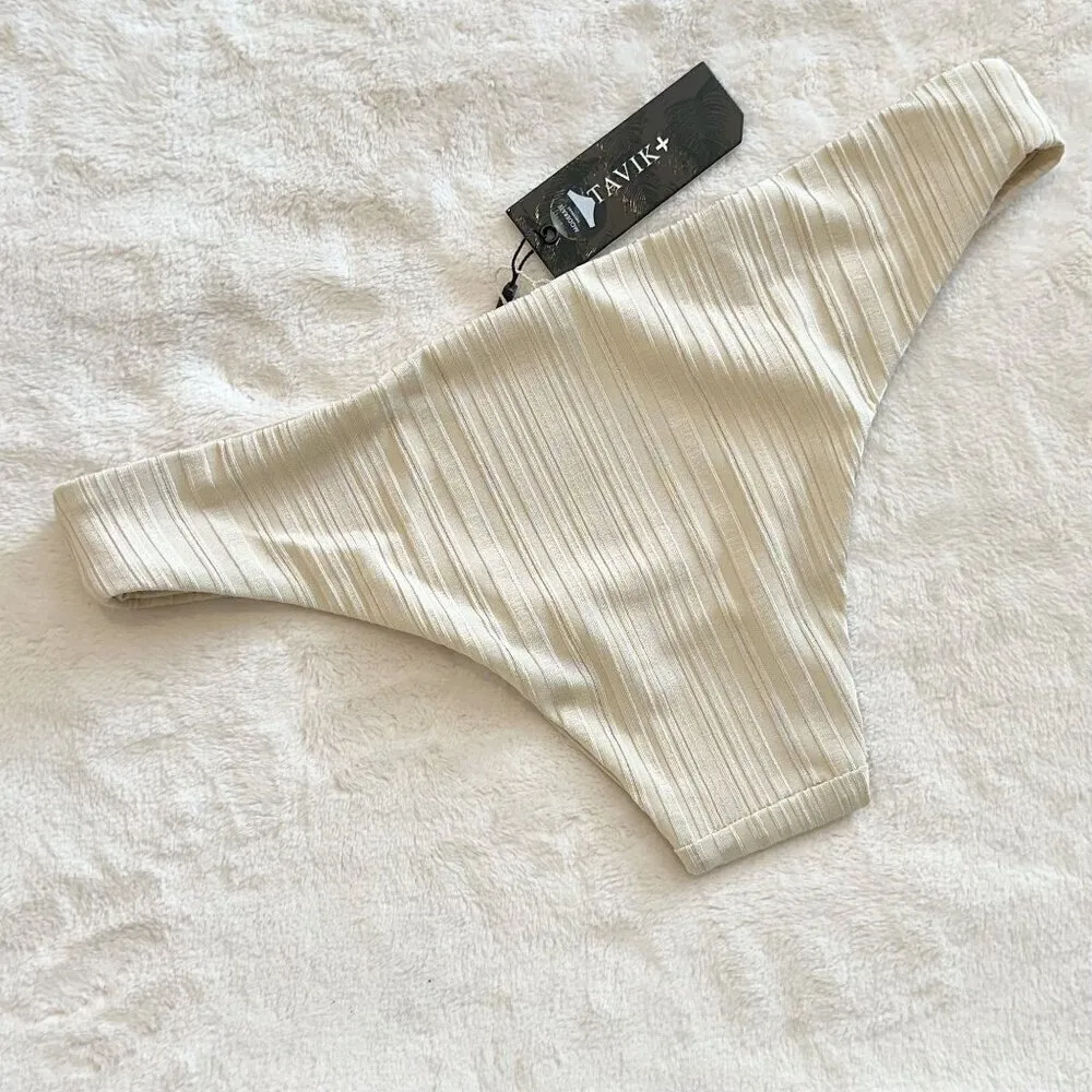 NWT Tavik Ali Moderate Slinky Rib Swim Bottom in Tapioca - Image 5