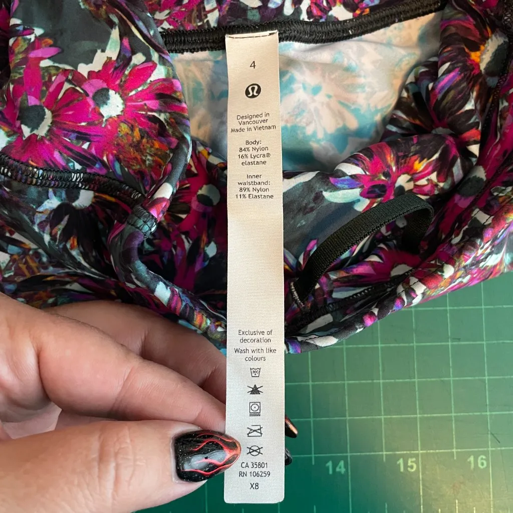 Lululemon Women 4 Base Pace High-Rise Running Tight 25" Floral Electric Multi - Image 8