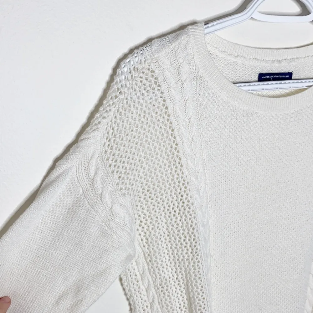 American Eagle Outfitters white cable knit sweater size S - Image 44