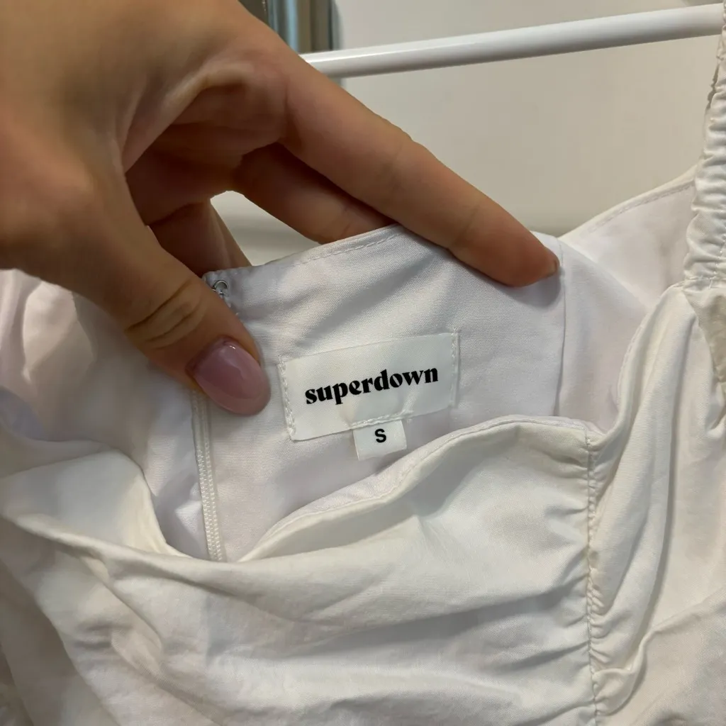 Superdown Rumor Ruched Dress in White - Image 4