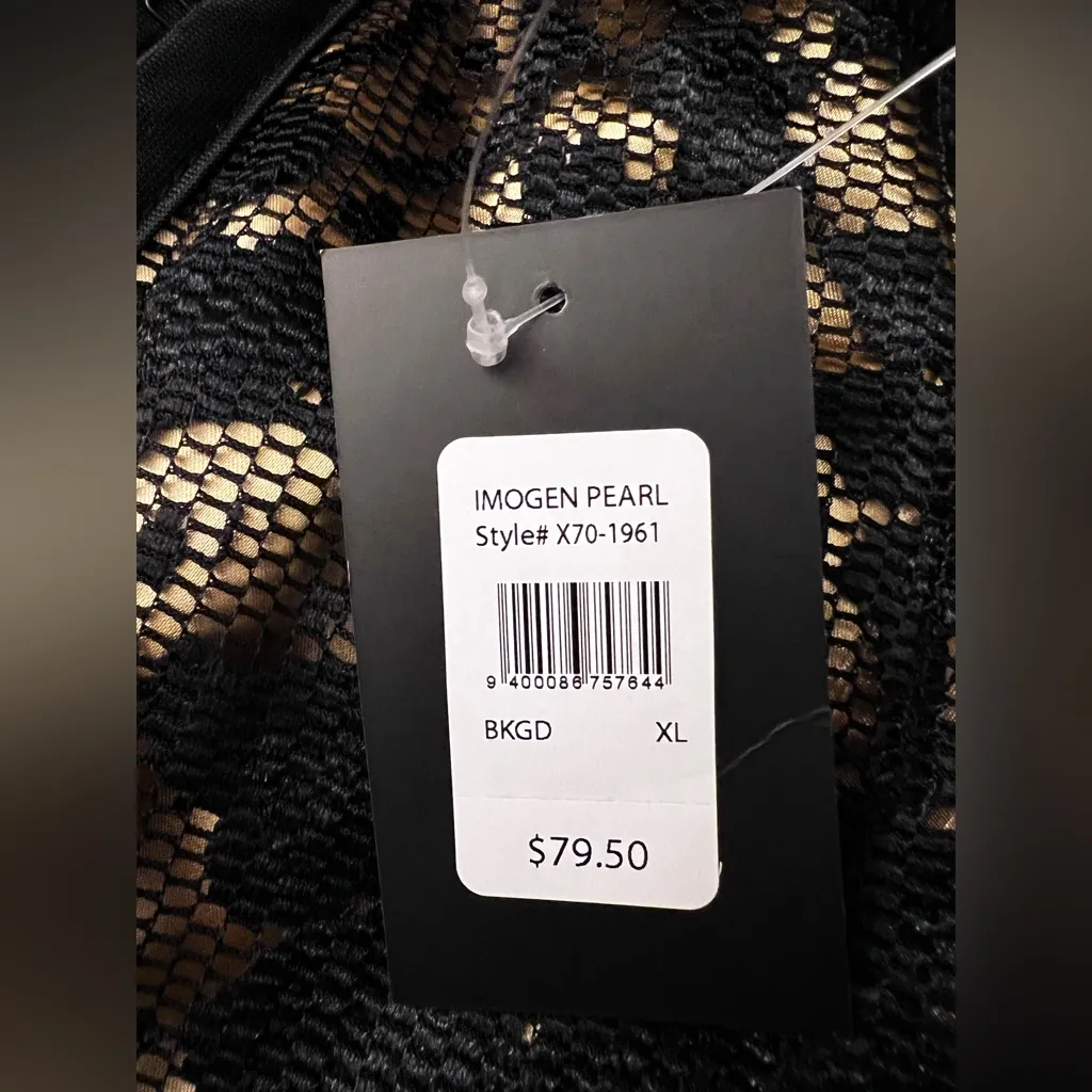 Fredericks of Hollywood black lace Imogen Pearl Chemise strapless XL NWT - Image 6