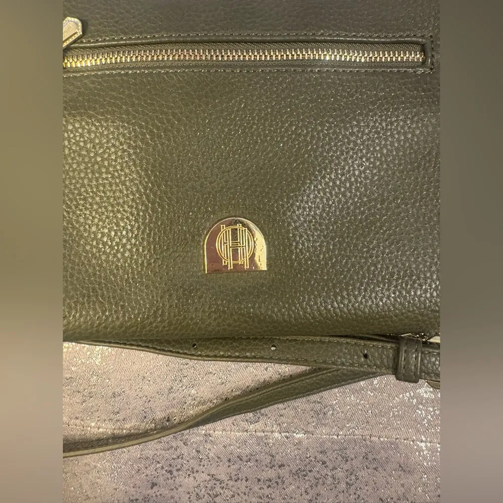 Olive green House of Harlow 1960 leather Crossbody Bag - Image 2