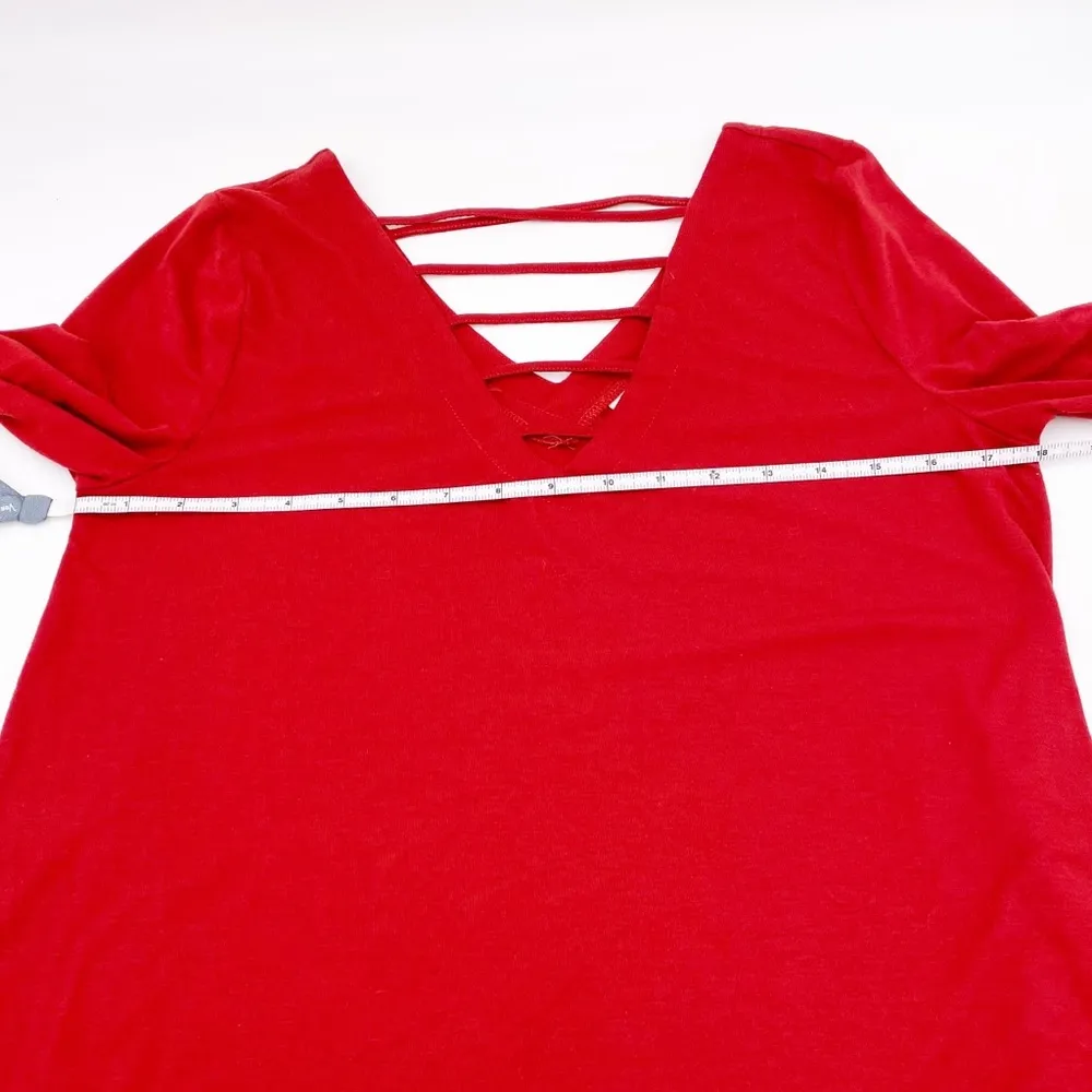 LUQ Women's Rust Orange Criss Cross V - Image 9