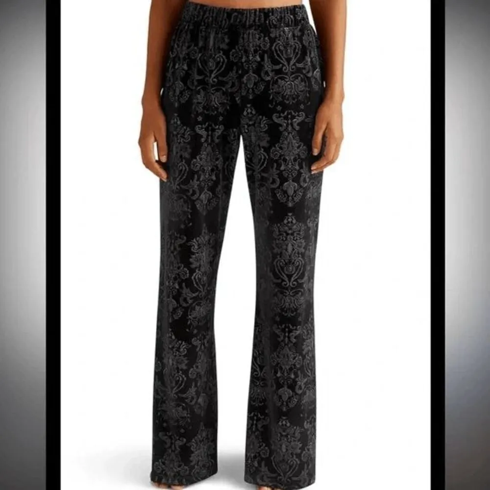 Beyond Yoga Black Baroque Velvet Wide Leg Cozy‎ Lounge Pants XL NWT - Image 8