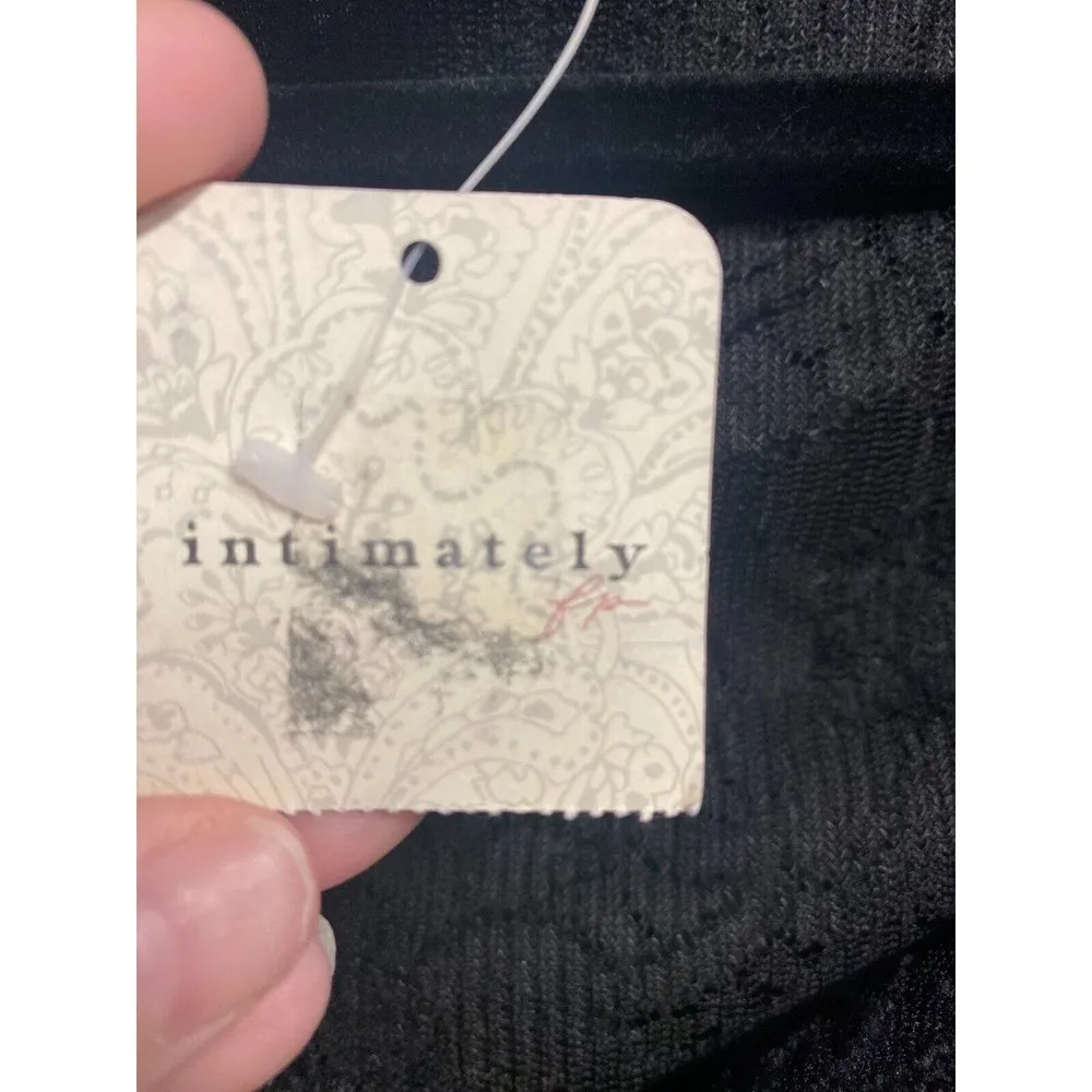 Free People Intimately Cloud Ride Crop Top Women's M Black Lace Scallop Hem B61 - Image 4