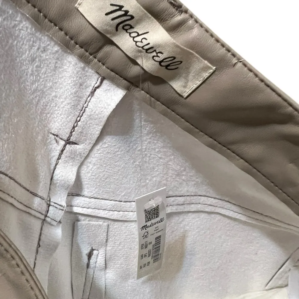 Madewell The Perfect Vintage Straight Pant Faux Leather Edition NWT Sz 32 Pumice - Image 11