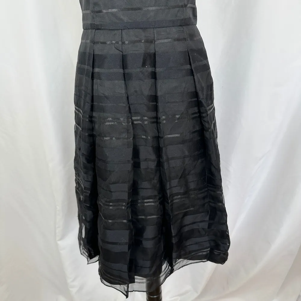 White House Black Market Strapless Dress Party Cocktail Silk Blend Black Women 6 - Image 5